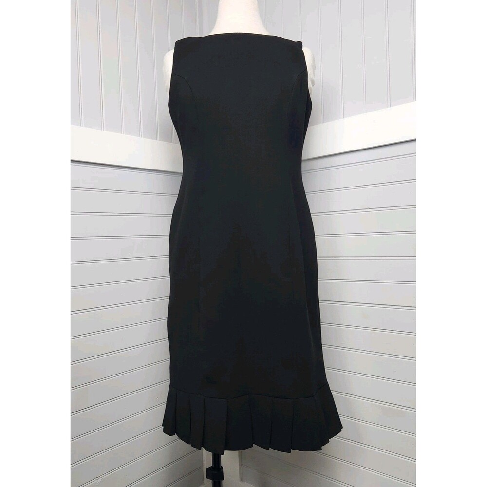 Danny & Nicole Sleeveless Sheath Dress Womens 6P Pleated Drop-Waist Hem LBD VTG